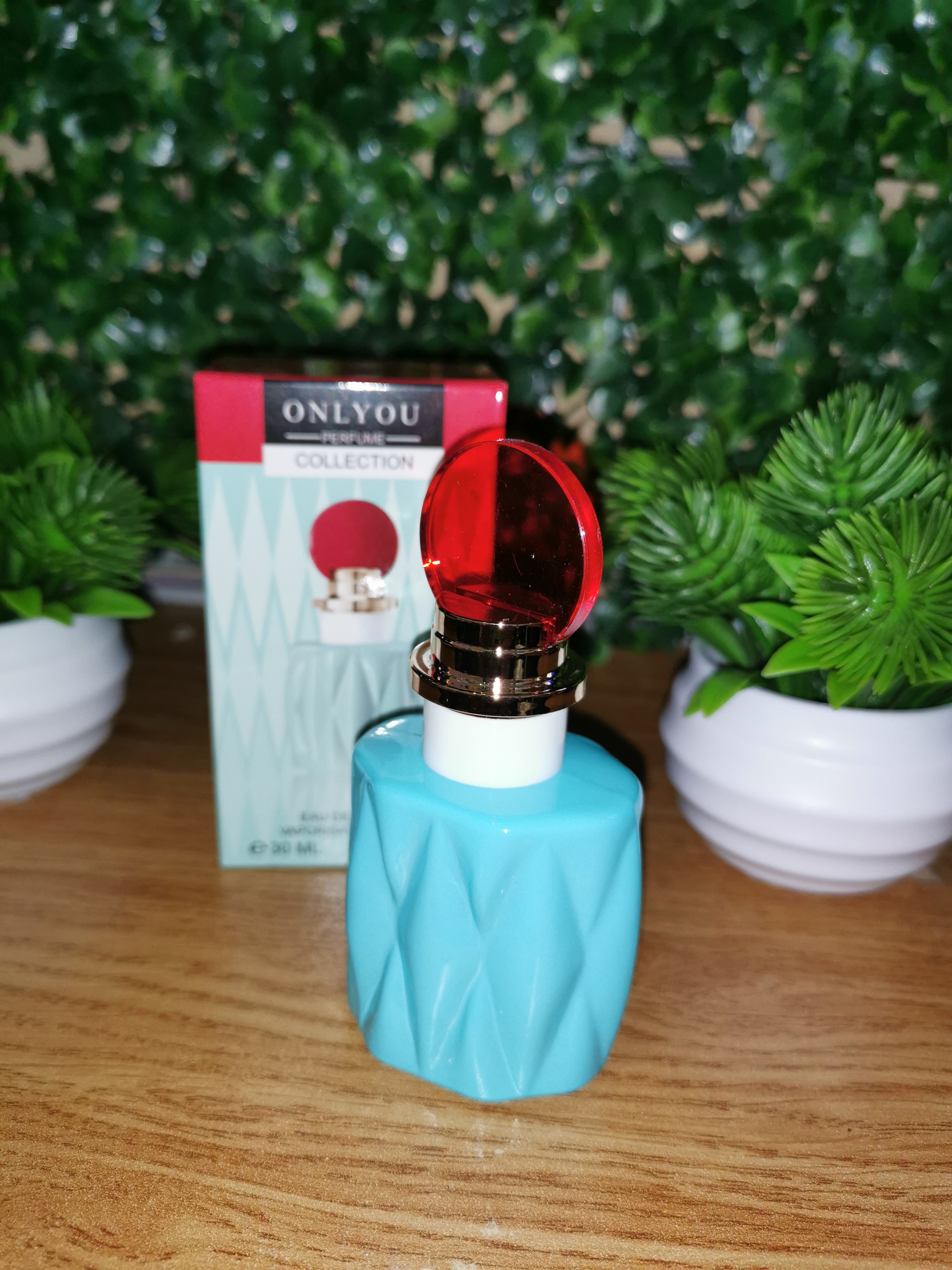 Onlyou Blue Bottle  Red Dot Lid